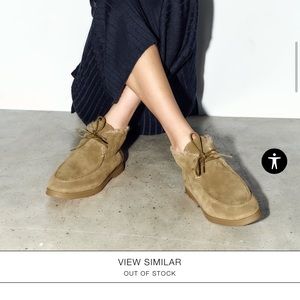 Zara FAUX FUR LINED FLAT SUEDE ANKLE BOOTS